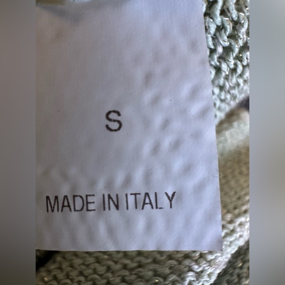 Brunello Cucinelli Heather Green Linen-Blend Sparkle Knit V-neck Sweater - Picture 11 of 13